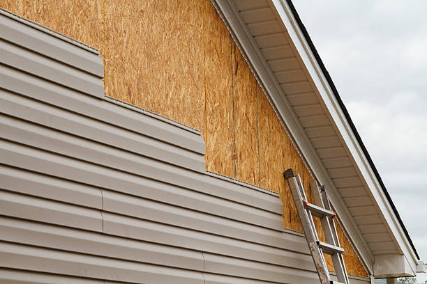 Professional Emergency Siding Repair technician working in Petersburg, IN